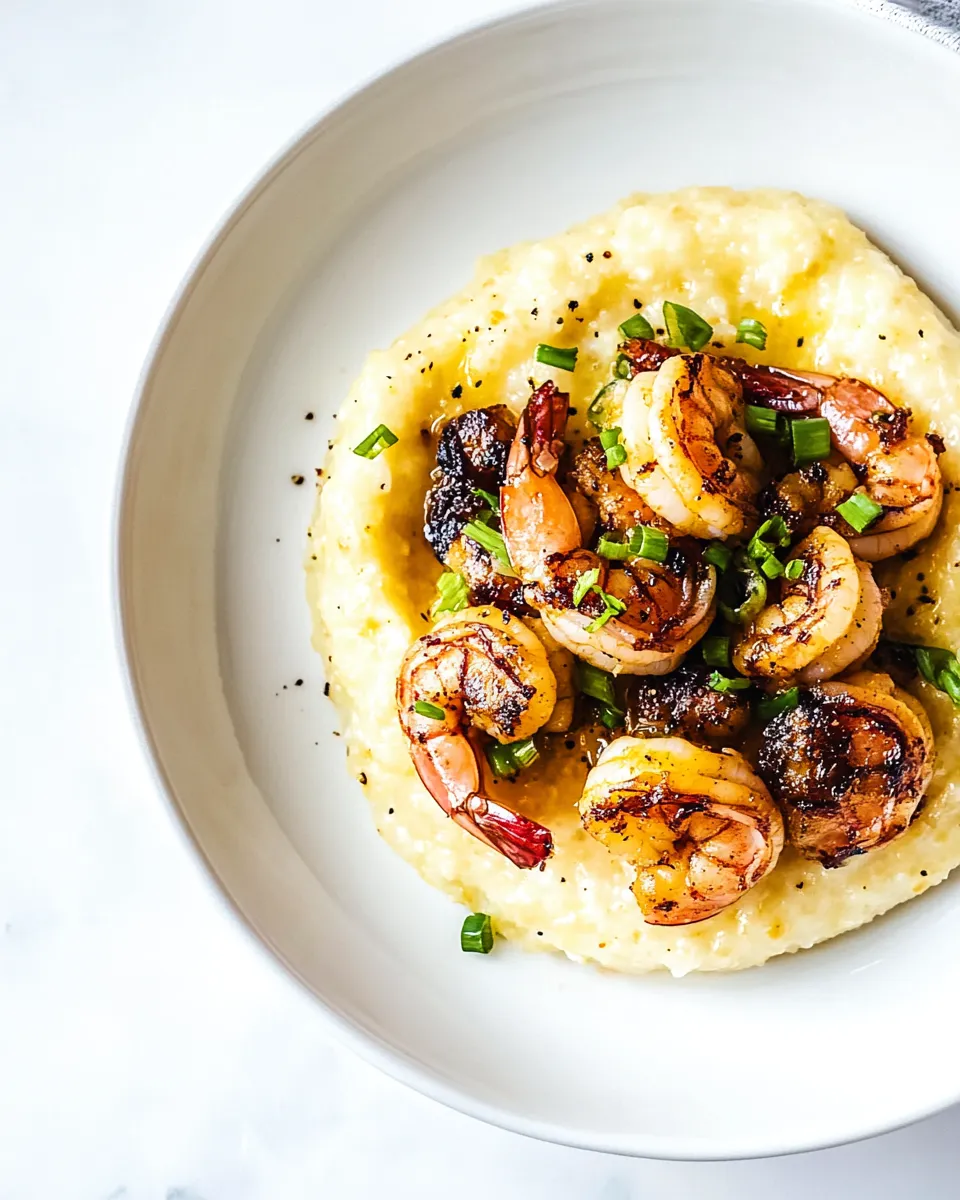 Savory Cajun Honey Butter Shrimp and Grits shot