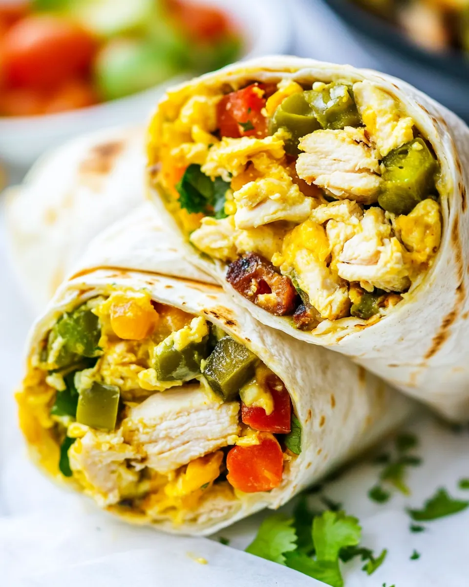 Homemade California Chicken Breakfast Burrito photo