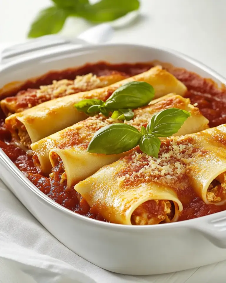 Homemade Cannelloni with Basil Tomato Sauce photo