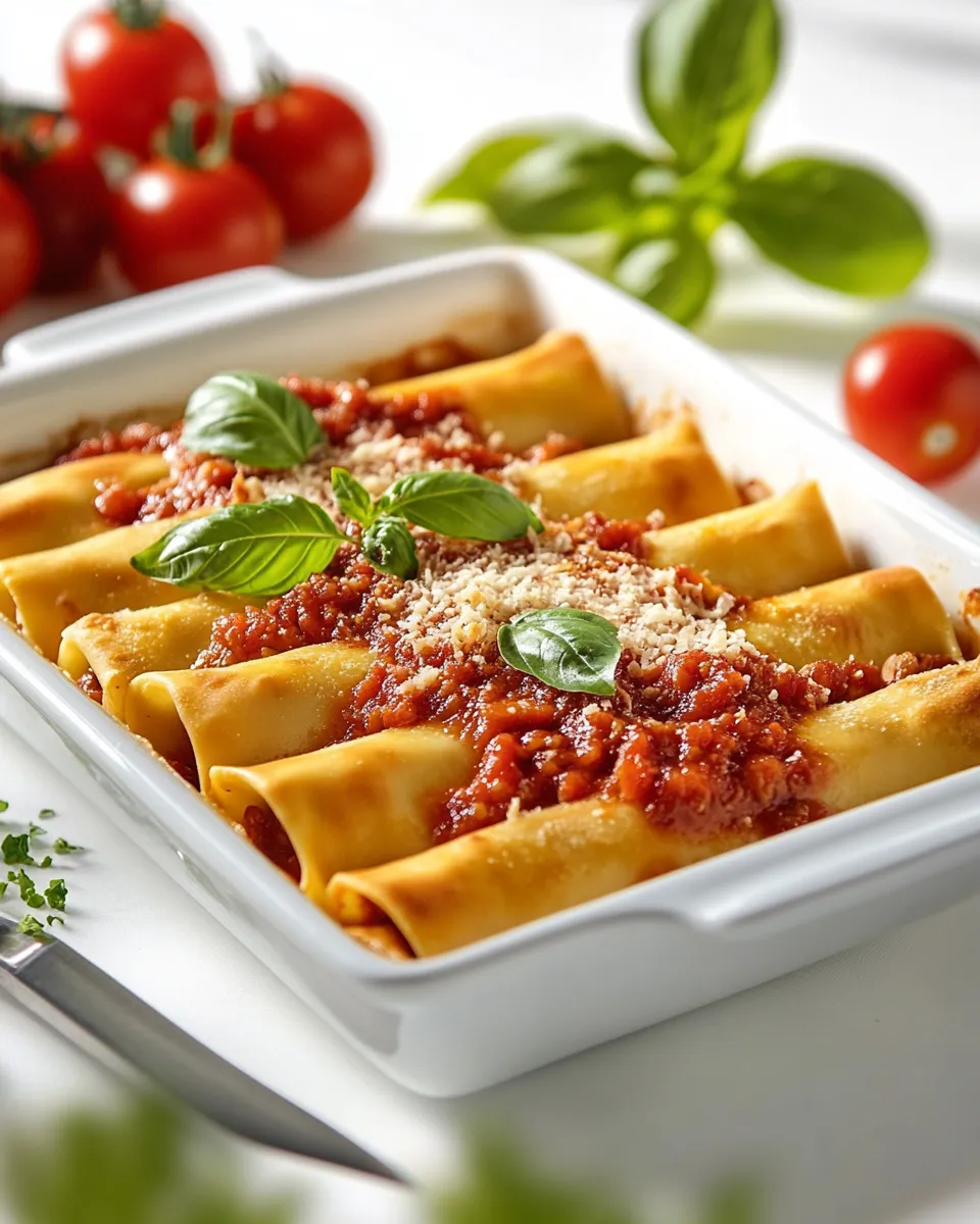 Easy Cannelloni with Basil Tomato Sauce recipe photo