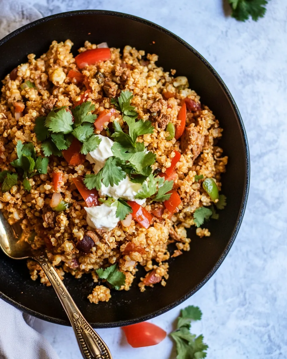 Quick Cauliflower Rice Turkey Taco Skillet recipe photo
