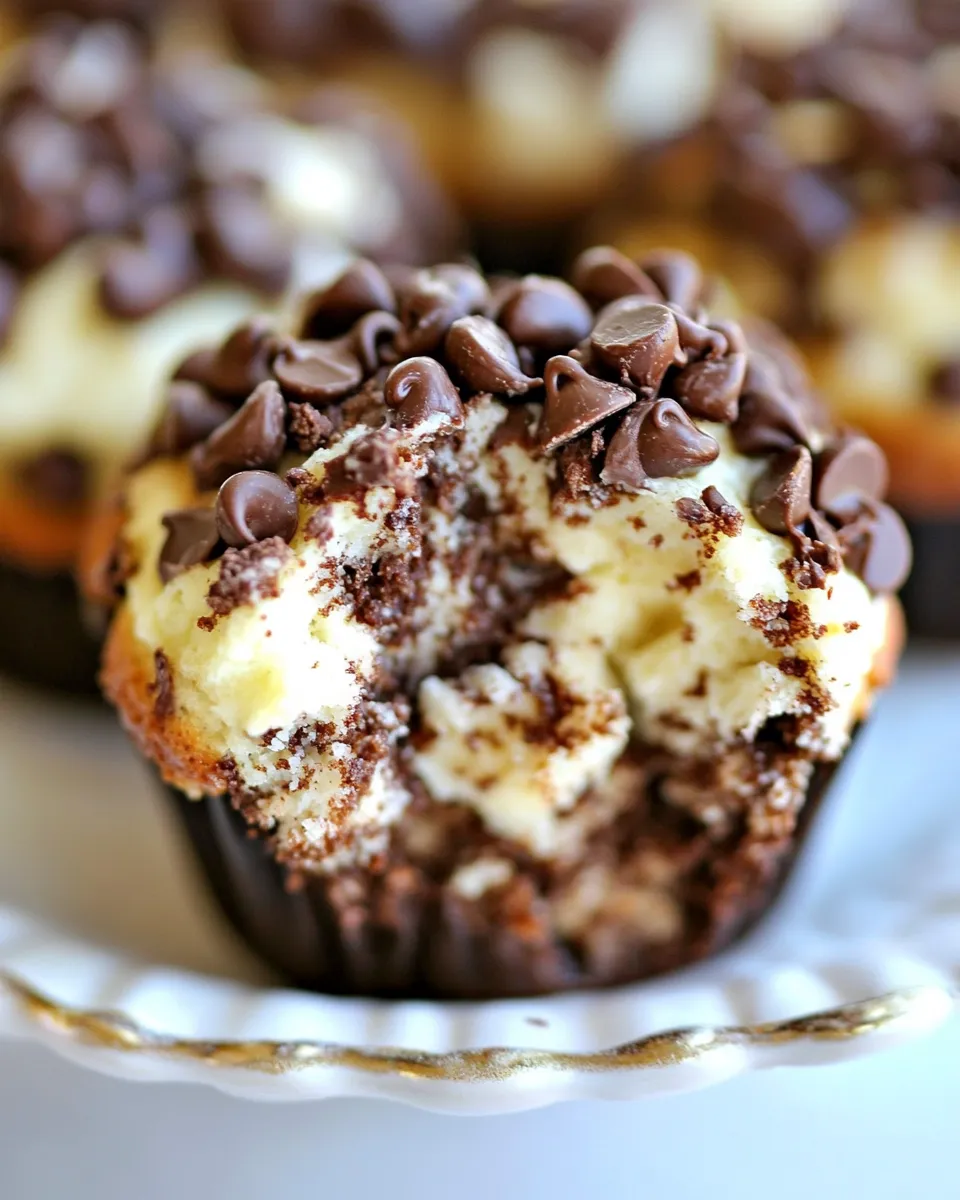 Delicious Cheesecake Chocolate Chip Muffins shot