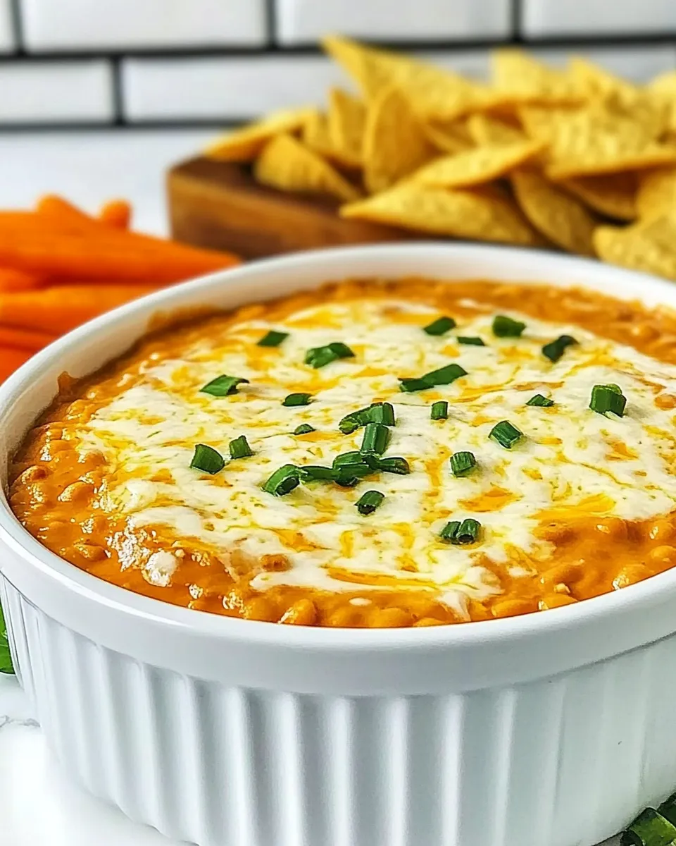 Delicious Cheesy Bean Dip (Only 4 Ingredients) shot