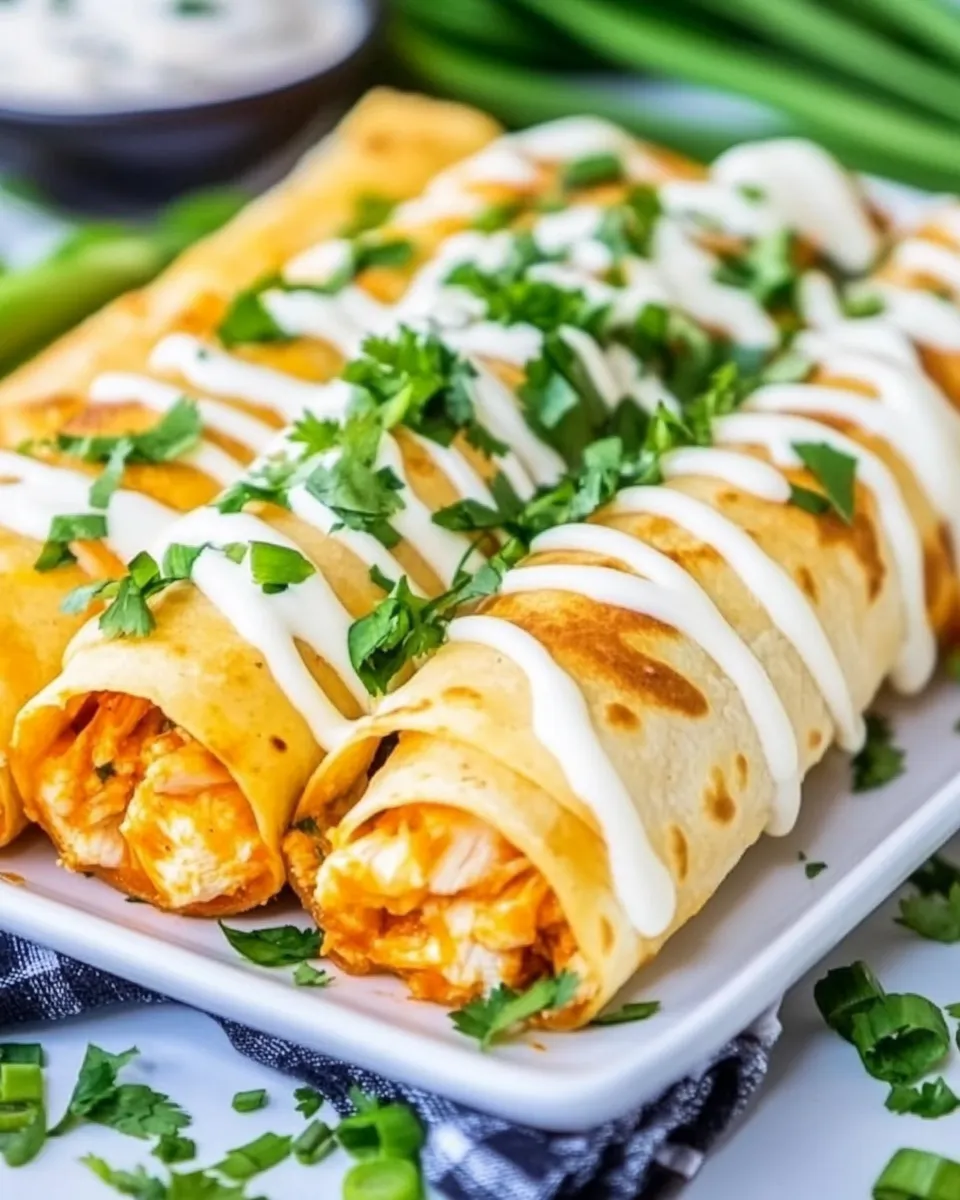 Delicious Cheesy Buffalo Chicken Taquitos image