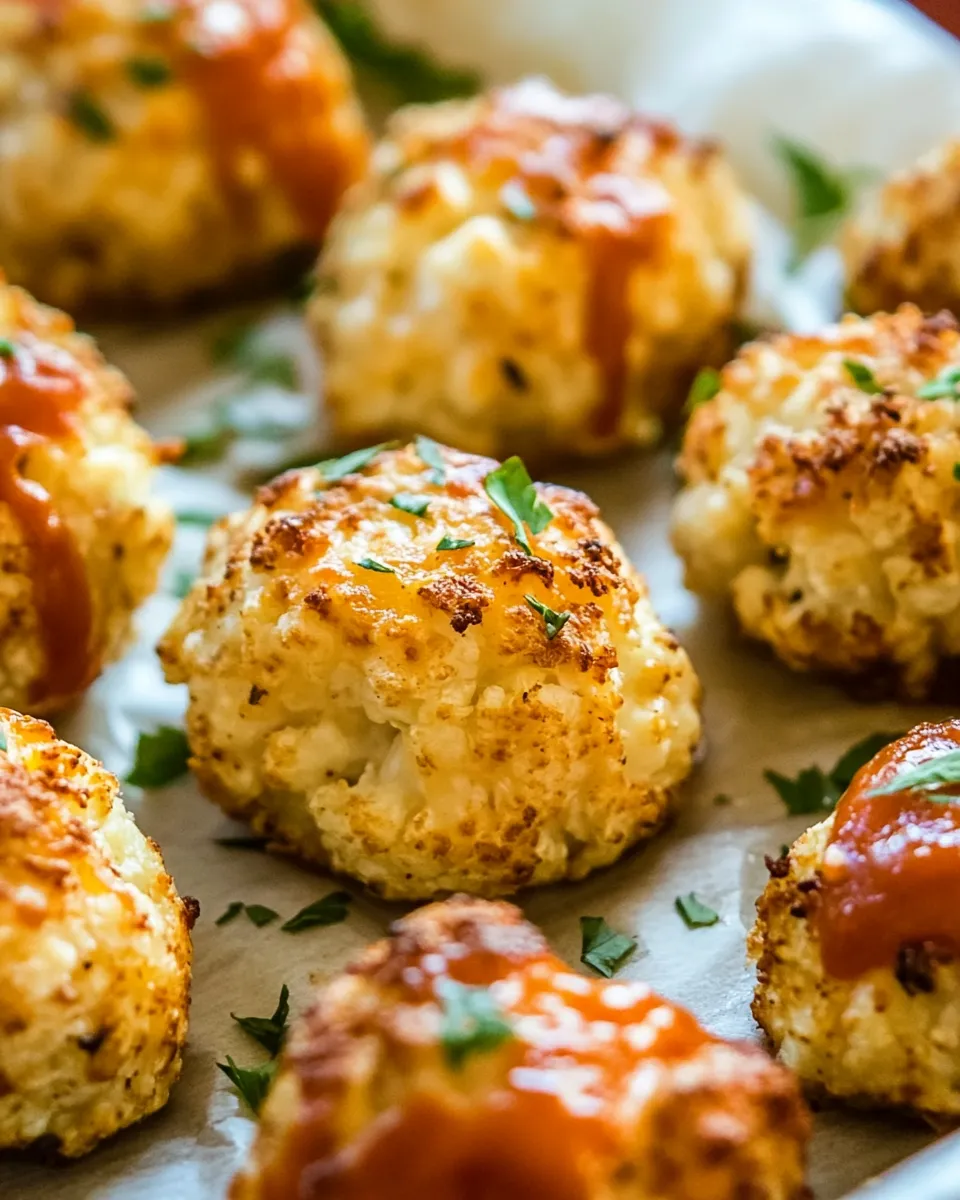 Delicious Cheesy Cauliflower Tots shot