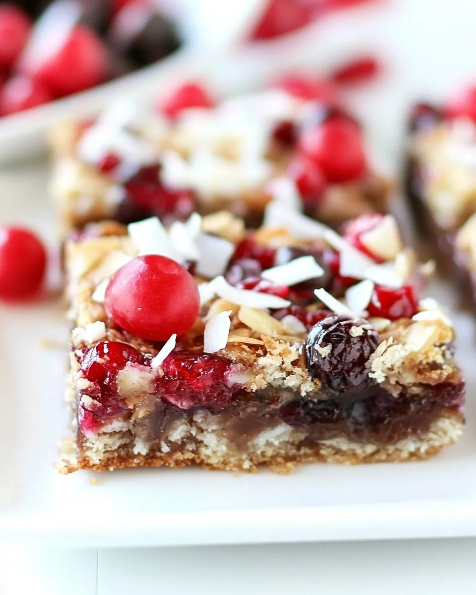 Delicious Cherry Coconut Magic Bars shot