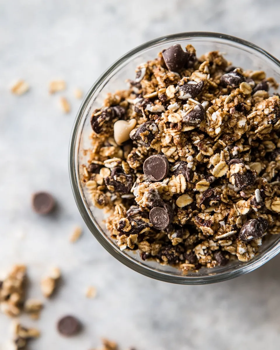 Homemade Chewy Chocolate Chip Cookie Granola. dish image
