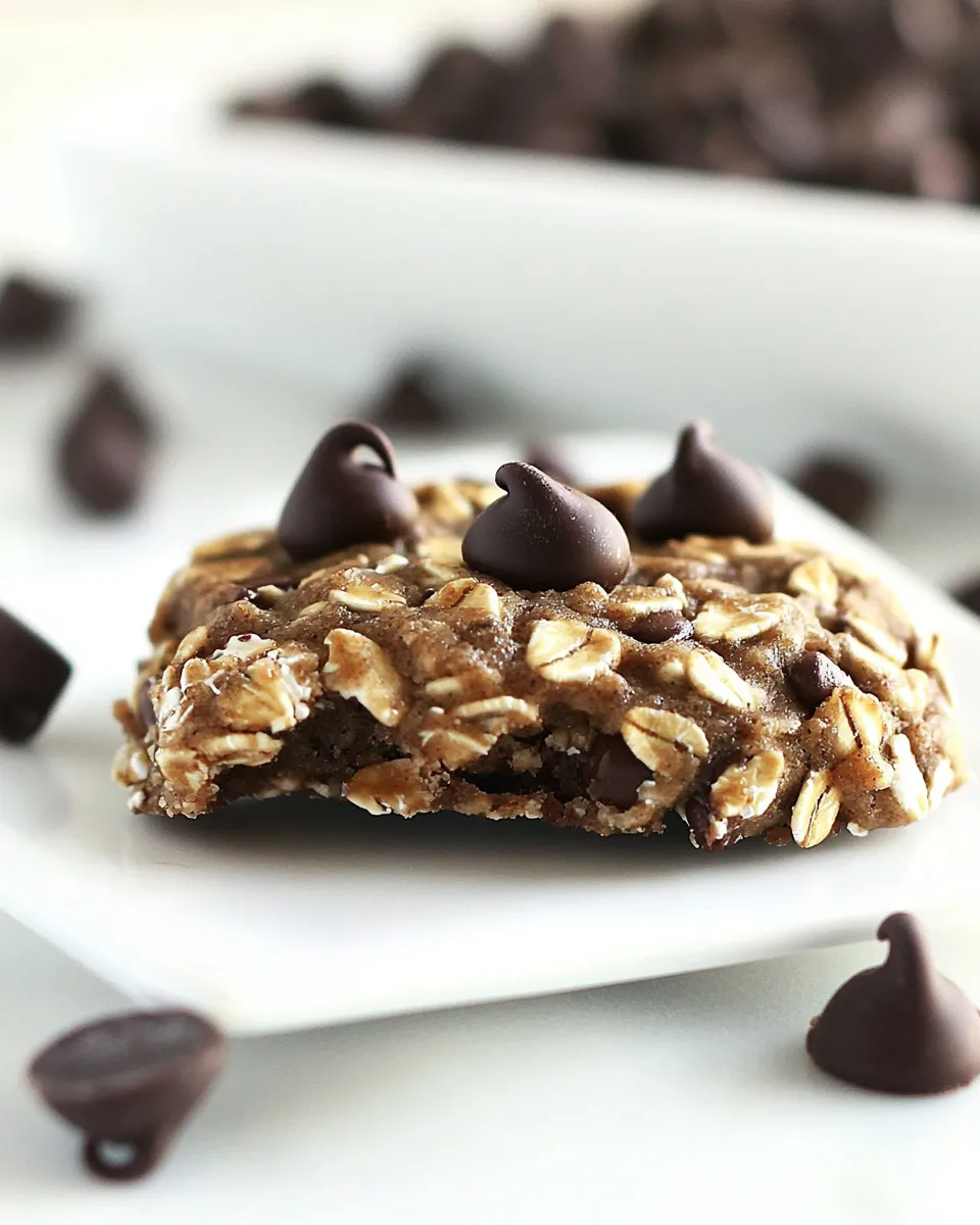 Homemade Chewy Chocolate Chip Oatmeal Breakfast Cookie photo