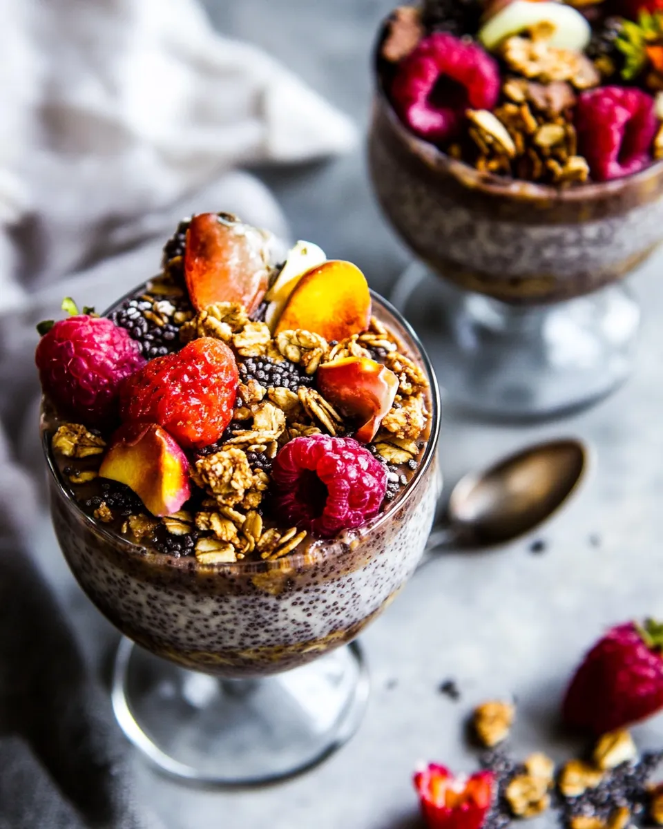 Easy Chia Pudding with Grain Free Granola. recipe image
