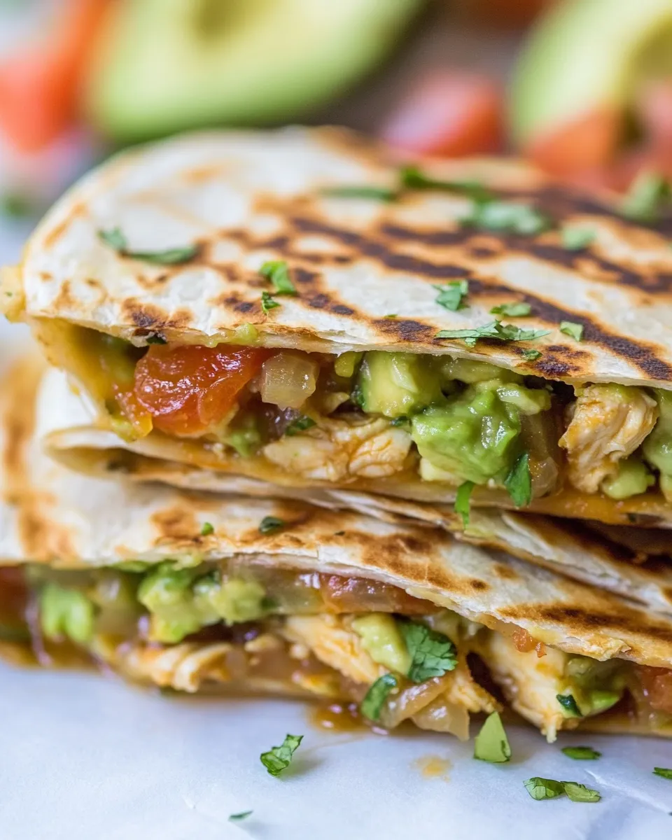 Classic Chicken Avocado Quesadillas image