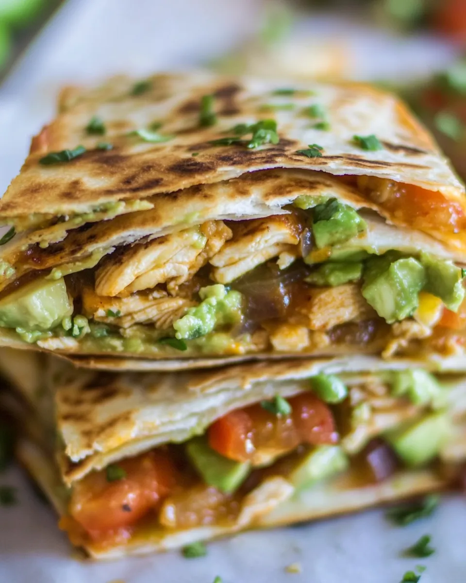 Easy Chicken Avocado Quesadillas recipe photo