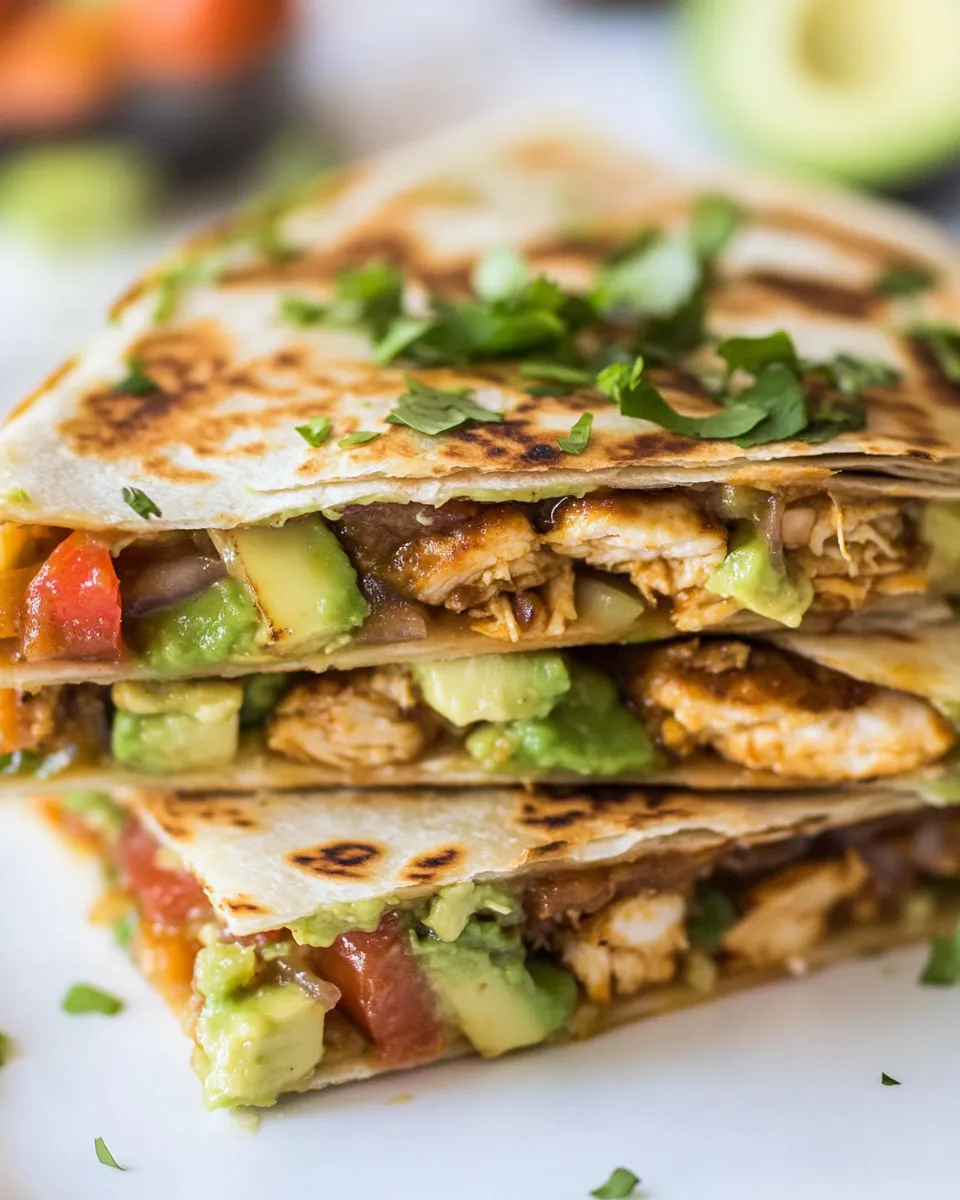 Delicious Chicken Avocado Quesadillas shot