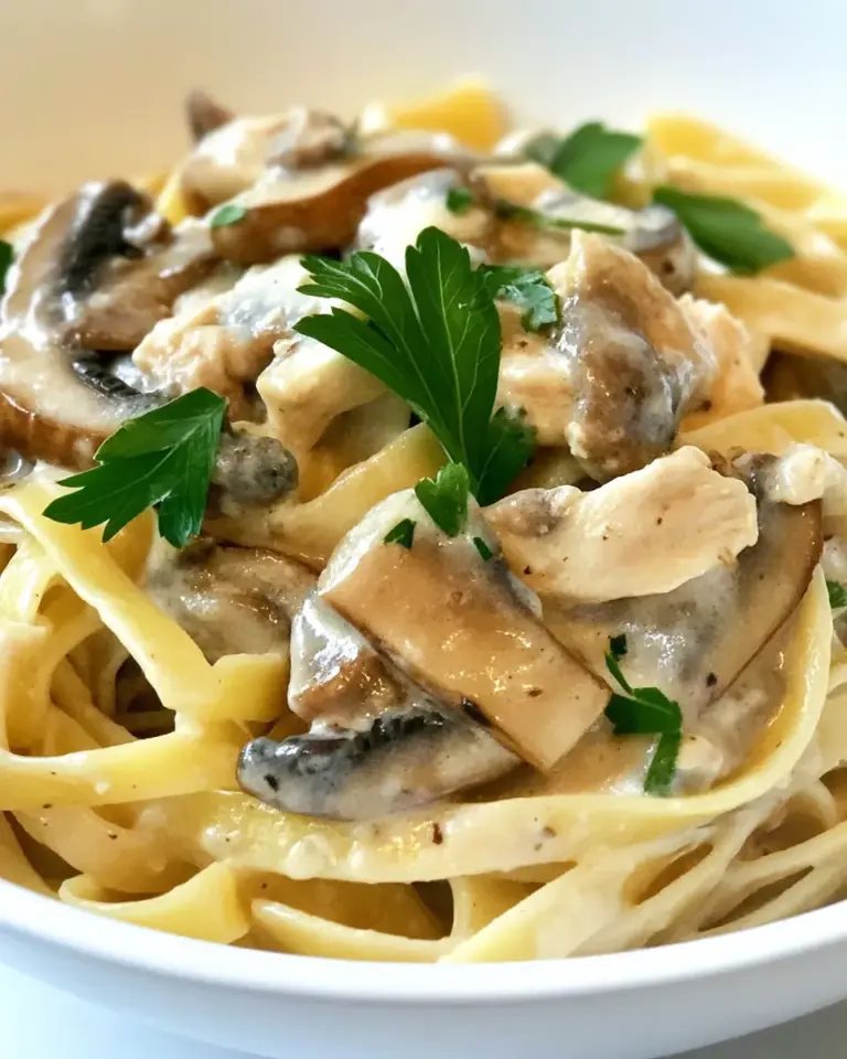 Homemade Chicken Mushroom Fettuccine photo