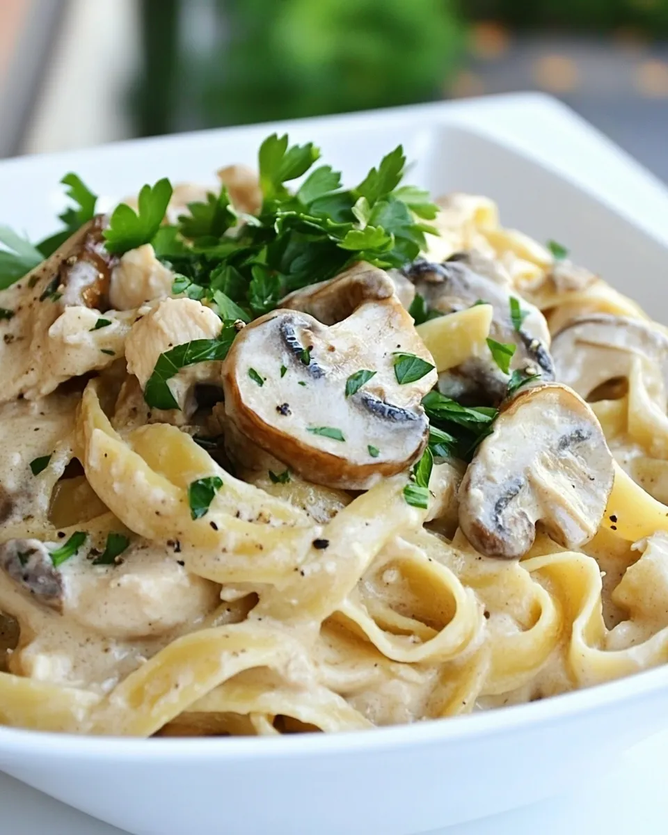 Classic Chicken Mushroom Fettuccine image