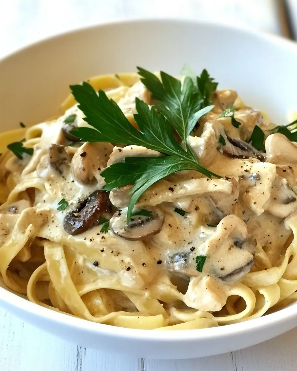 Easy Chicken Mushroom Fettuccine recipe photo