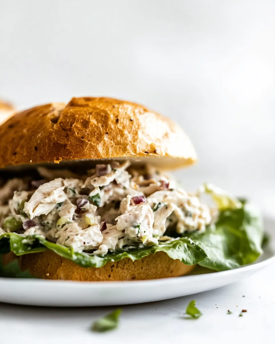 Delicious Chicken Salad Sandwich shot