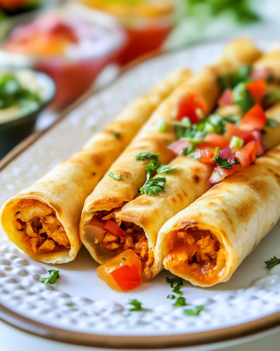 Quick Chicken Taco Taquitos dish photo