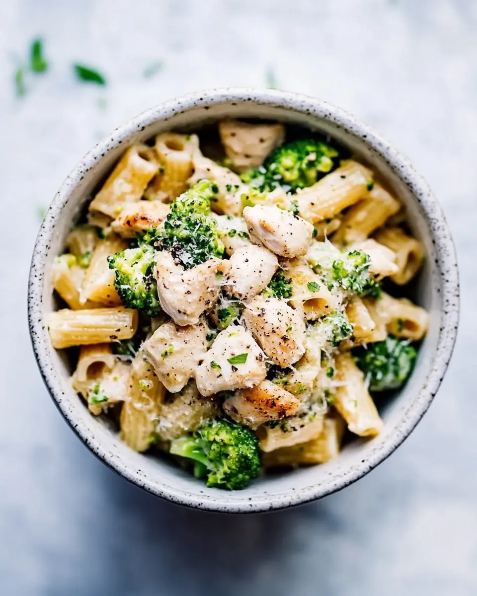 Delicious Chicken and Broccoli Pasta shot