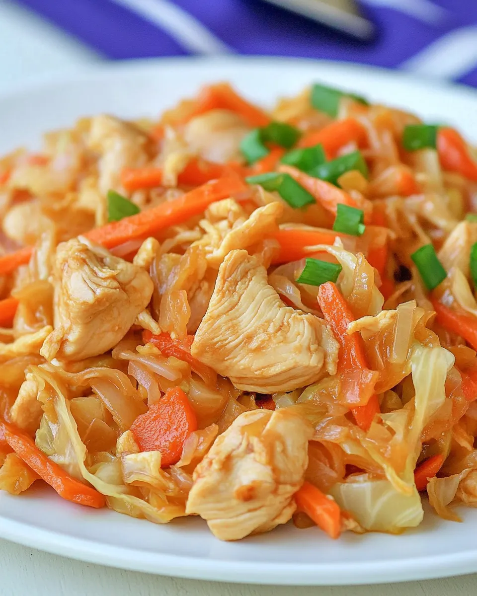 Delicious Chicken and Cabbage Stir Fry shot