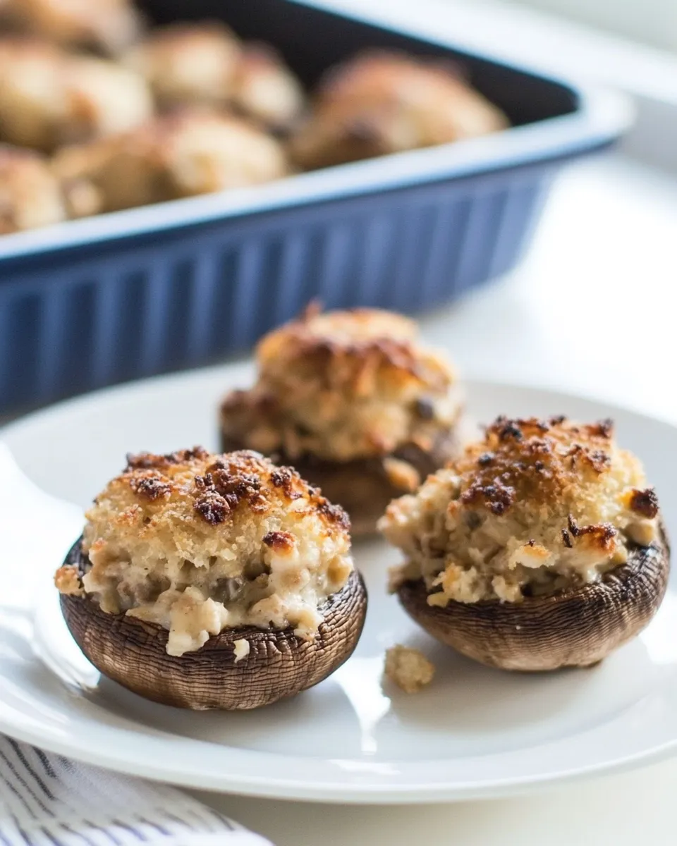 Homemade Chicken and Cheese Stuffed Mushrooms photo