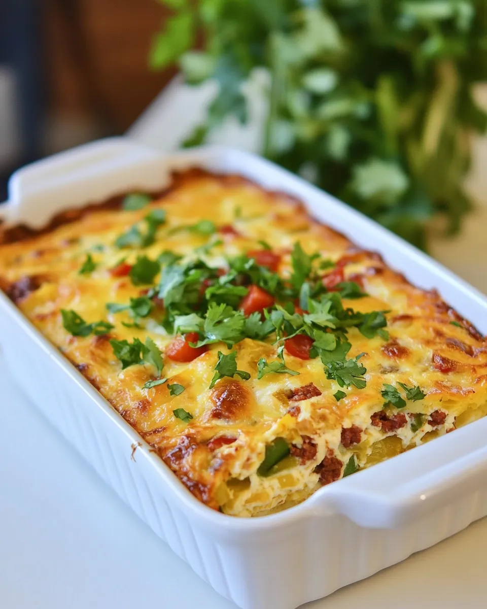 Classic Chiles Rellenos Breakfast Strata with Optional Chorizo image