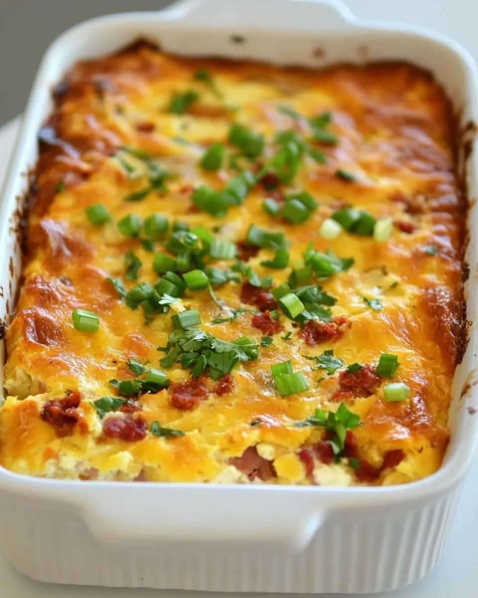 Delicious Chiles Rellenos Breakfast Strata with Optional Chorizo shot