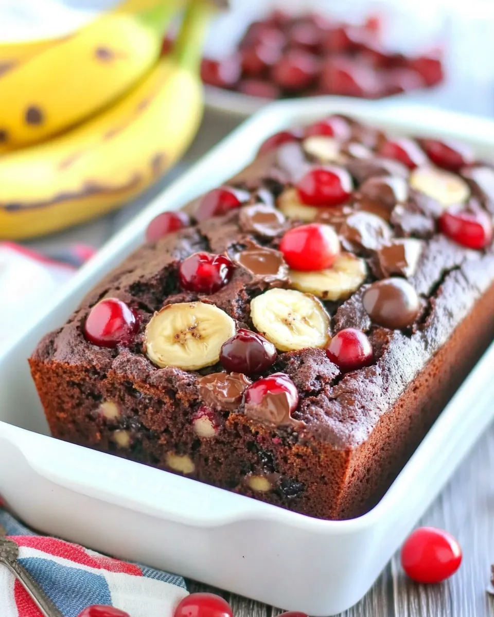 Homemade Chocolate Cherry Banana Bread photo