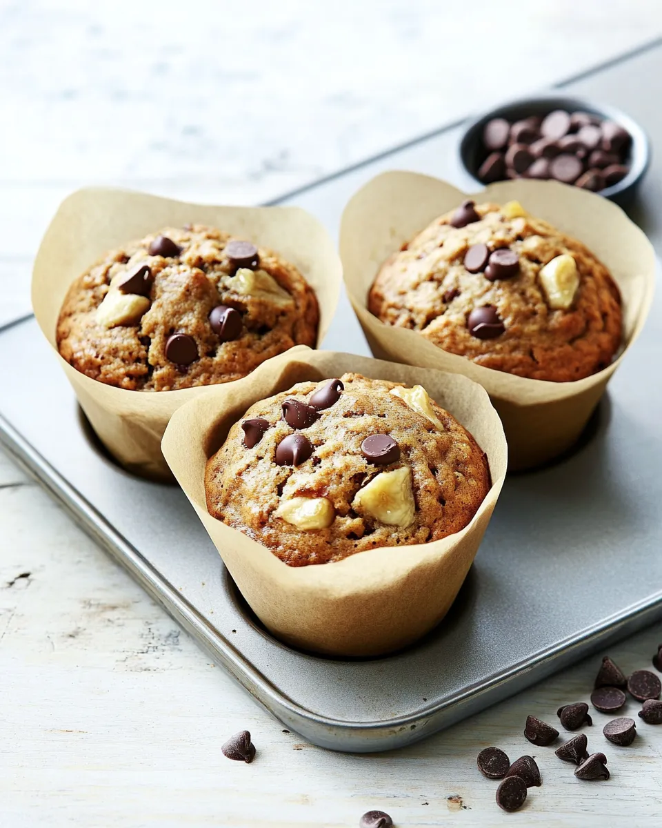 Easy Chocolate Chip Banana Bread Muffins recipe photo