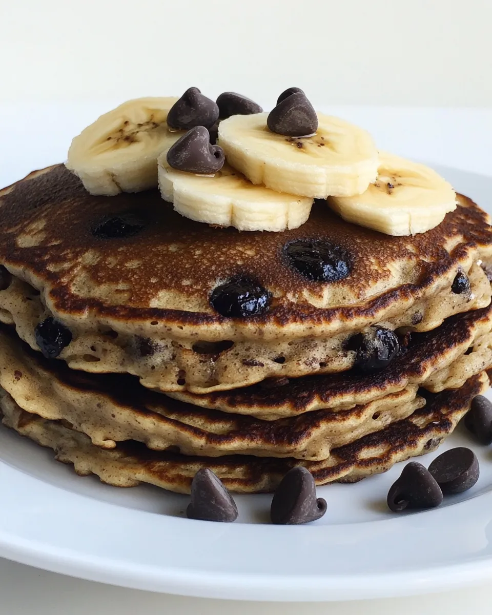 Delicious Chocolate Chip Banana Pancakes shot
