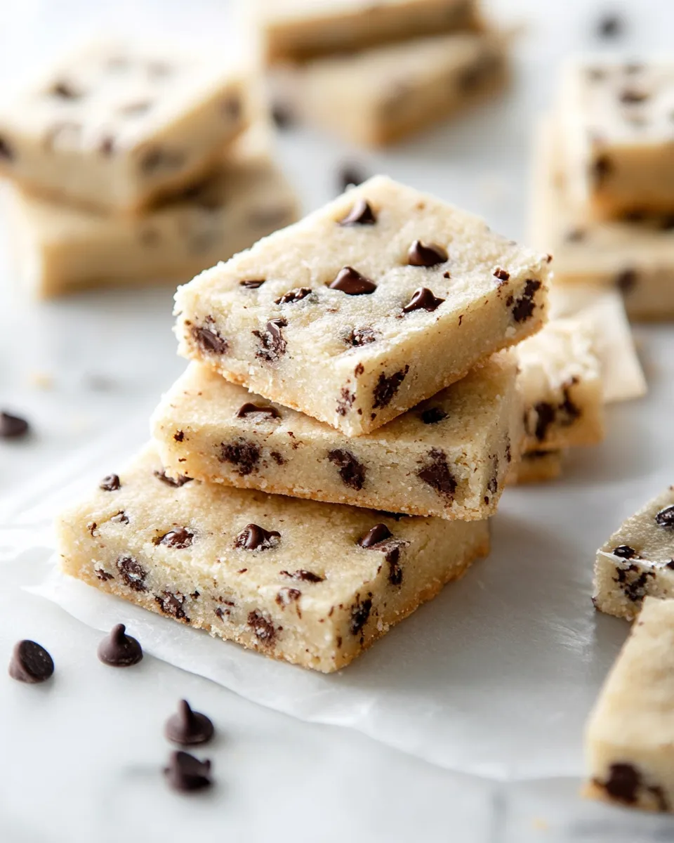 Delicious Chocolate Chip Shortbread Cookie Bars shot