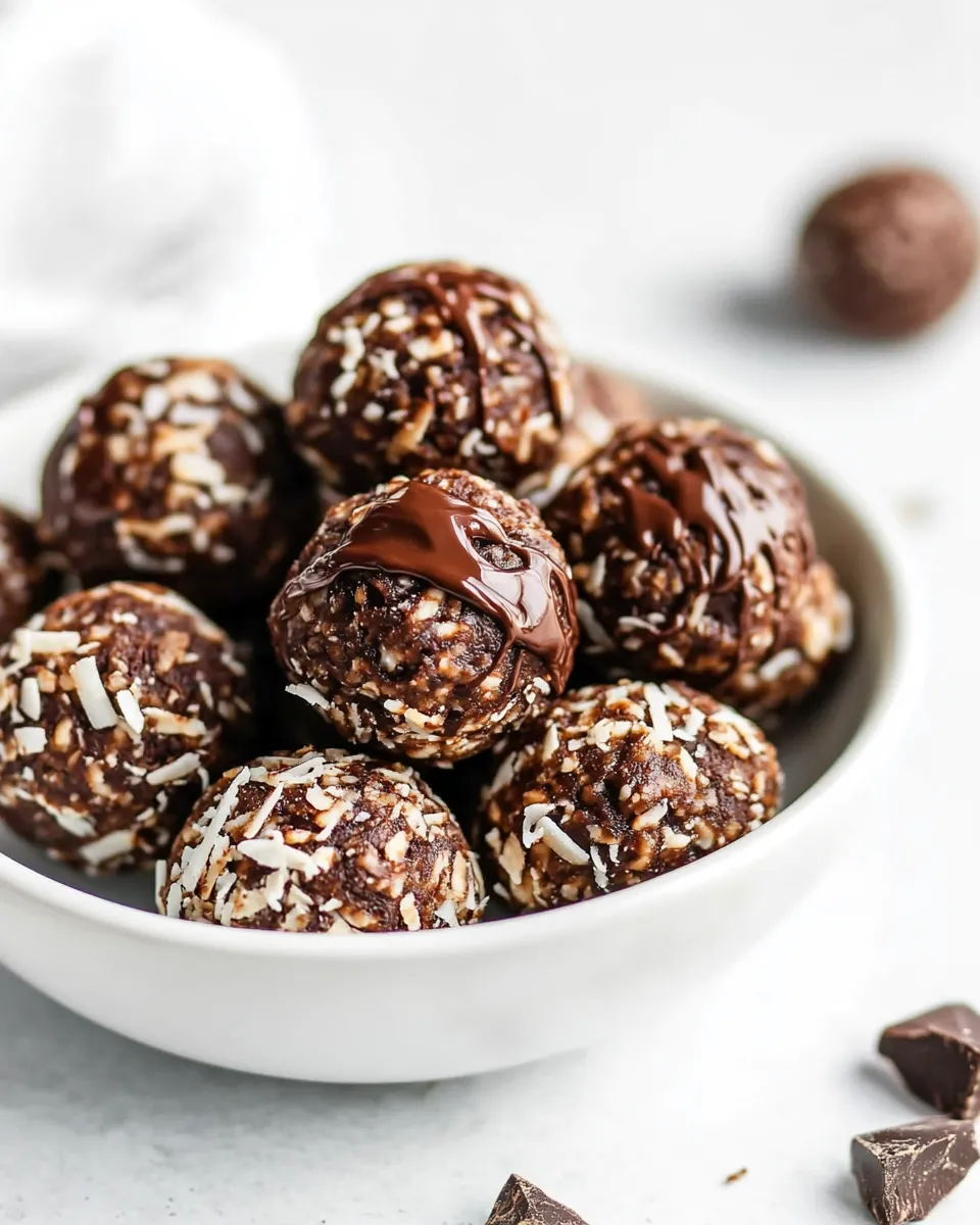 Homemade Chocolate Coconut Date Balls photo