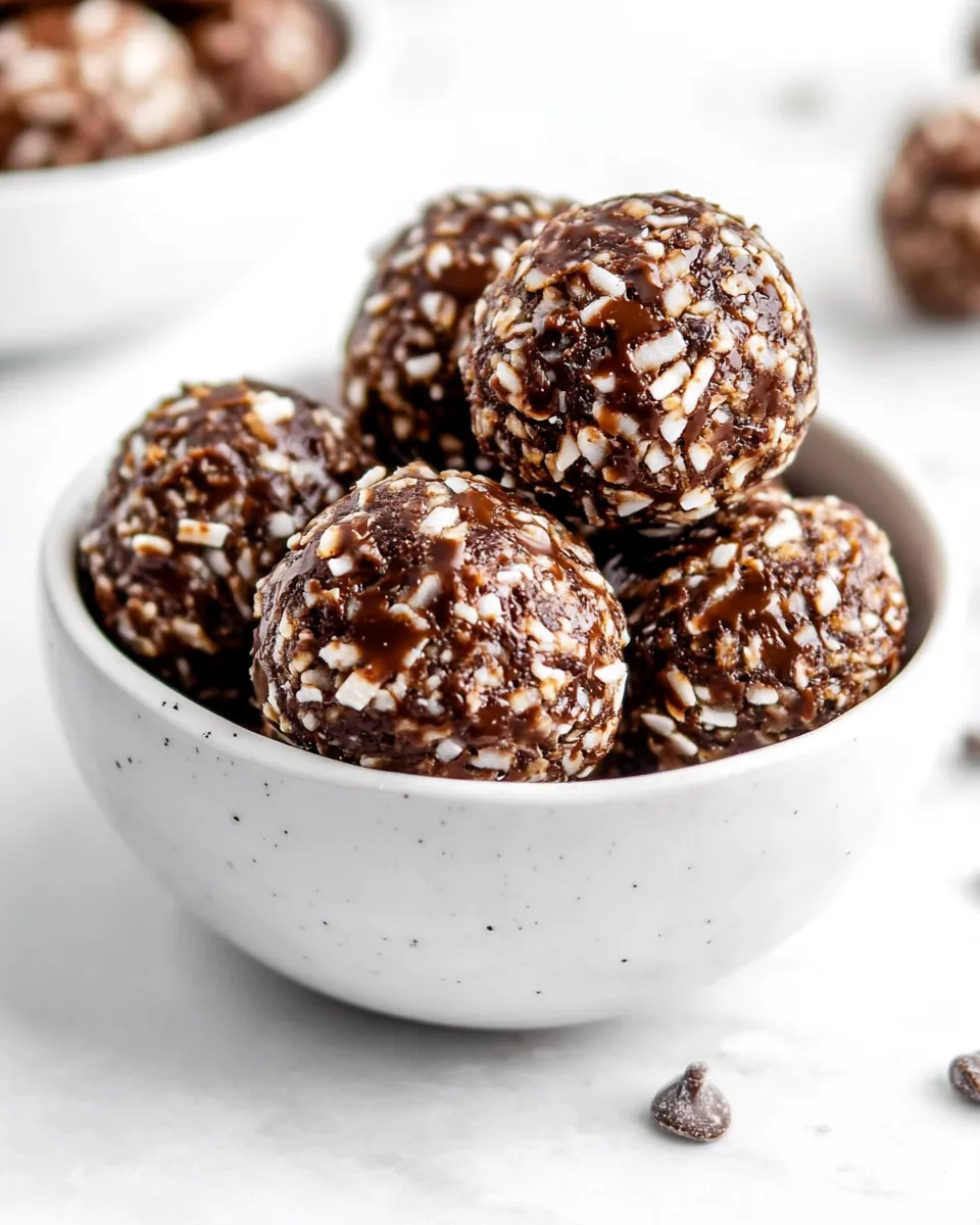 Quick Chocolate Coconut Date Balls shot