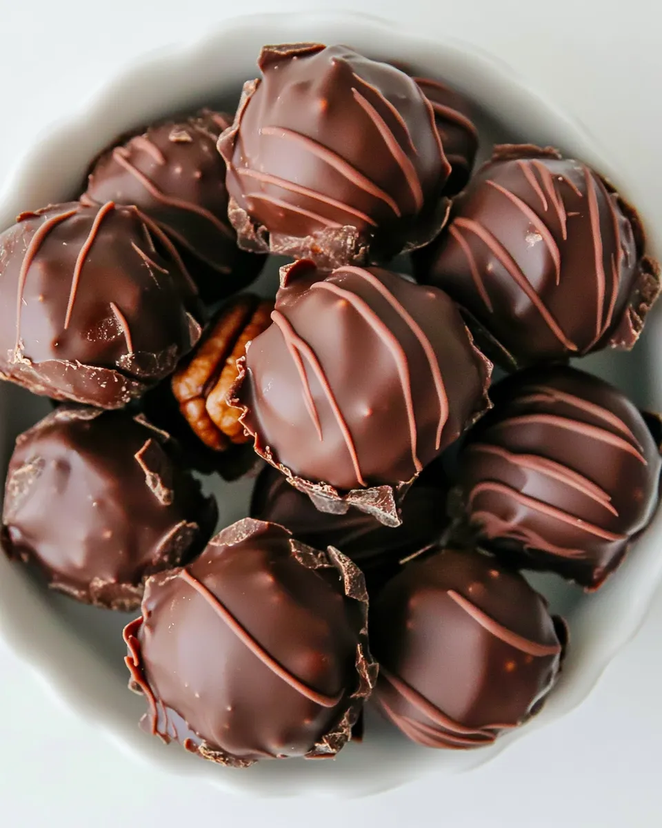 Easy Chocolate Covered Pecan Butter Truffles shot