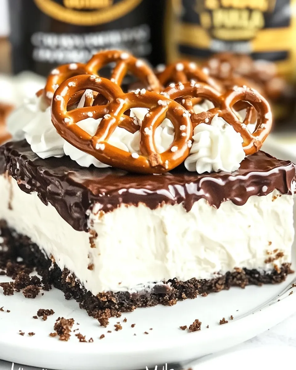 Delicious Chocolate Covered Pretzel No Bake Cheesecake shot