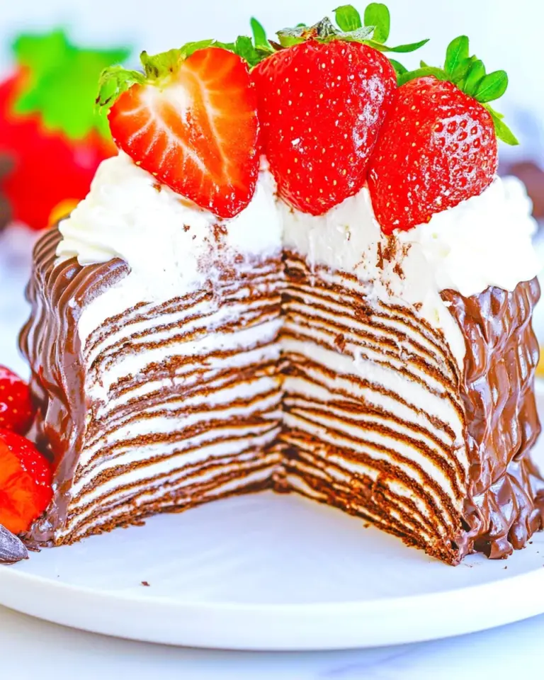 Homemade Chocolate Crepe Cake Recipe photo