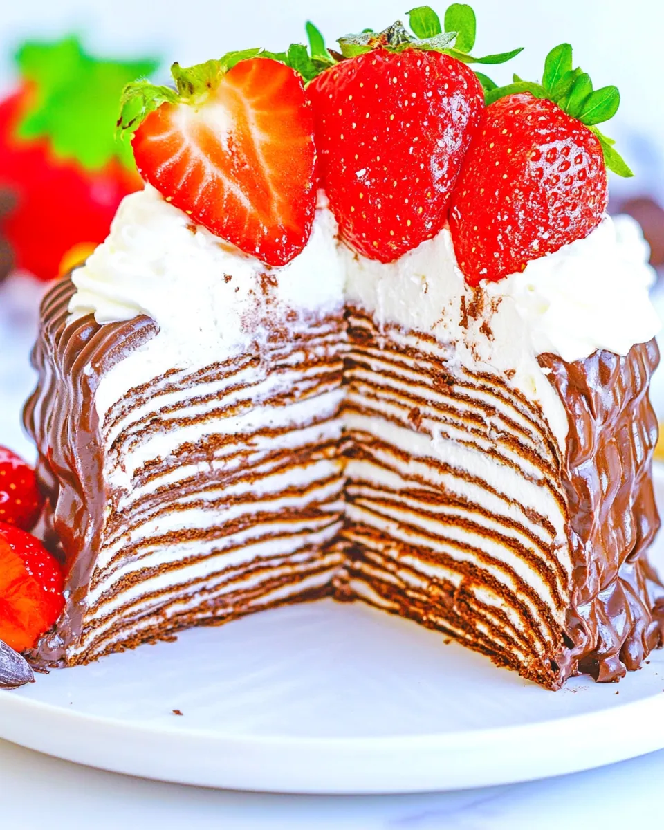 Homemade Chocolate Crepe Cake Recipe photo