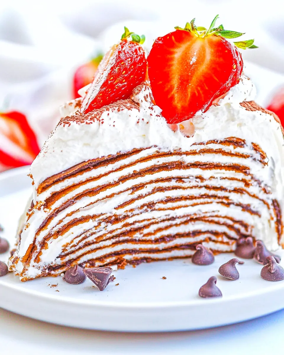 Classic Chocolate Crepe Cake Recipe image