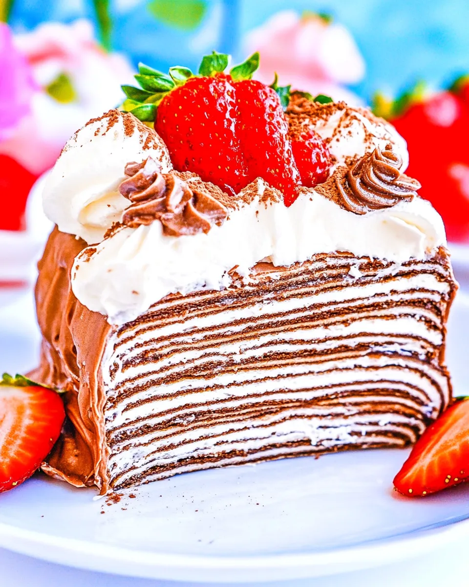 Delicious Chocolate Crepe Cake Recipe dish photo