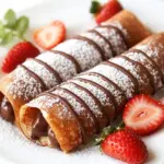 Homemade Chocolate Crepes with Strawberries photo