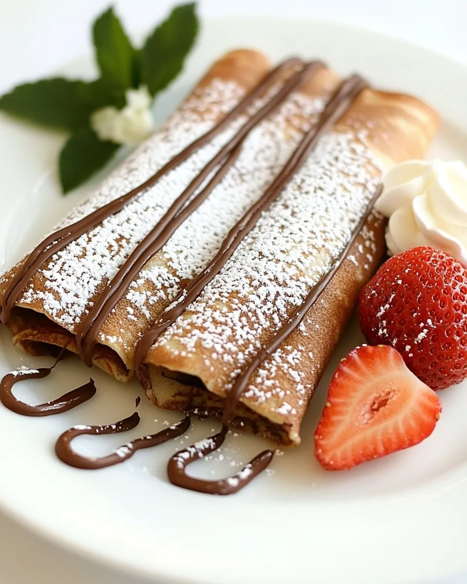 Easy Chocolate Crepes with Strawberries recipe photo