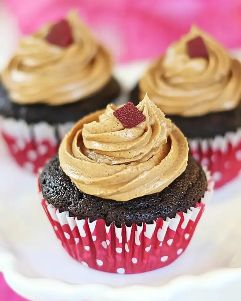 Homemade Chocolate Cupcakes with Penuche Frosting photo