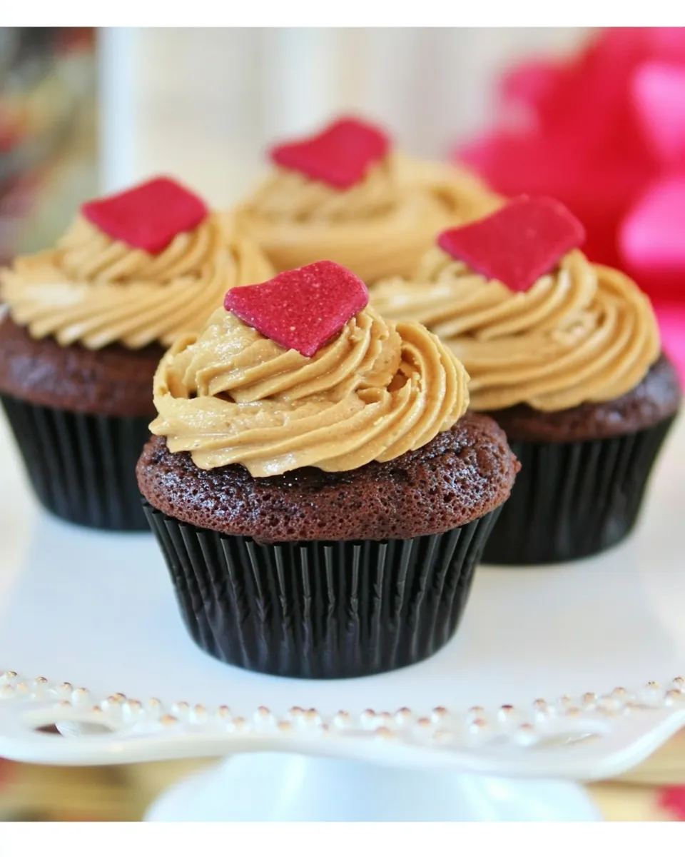 Easy Chocolate Cupcakes with Penuche Frosting shot