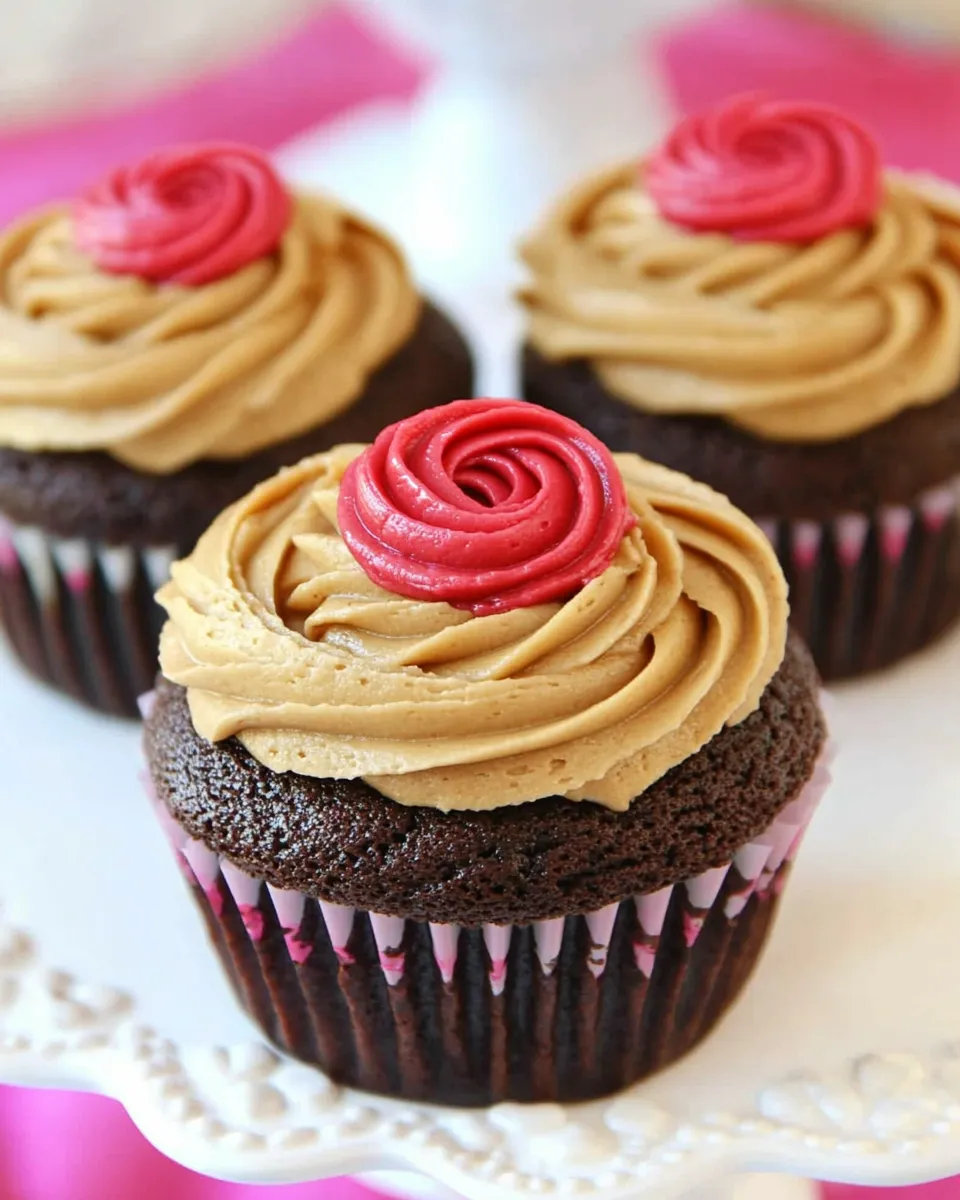 Delicious Chocolate Cupcakes with Penuche Frosting recipe image