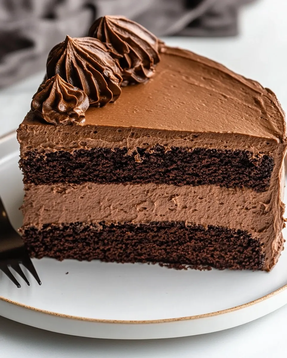 Delicious Chocolate Mousse Cake shot