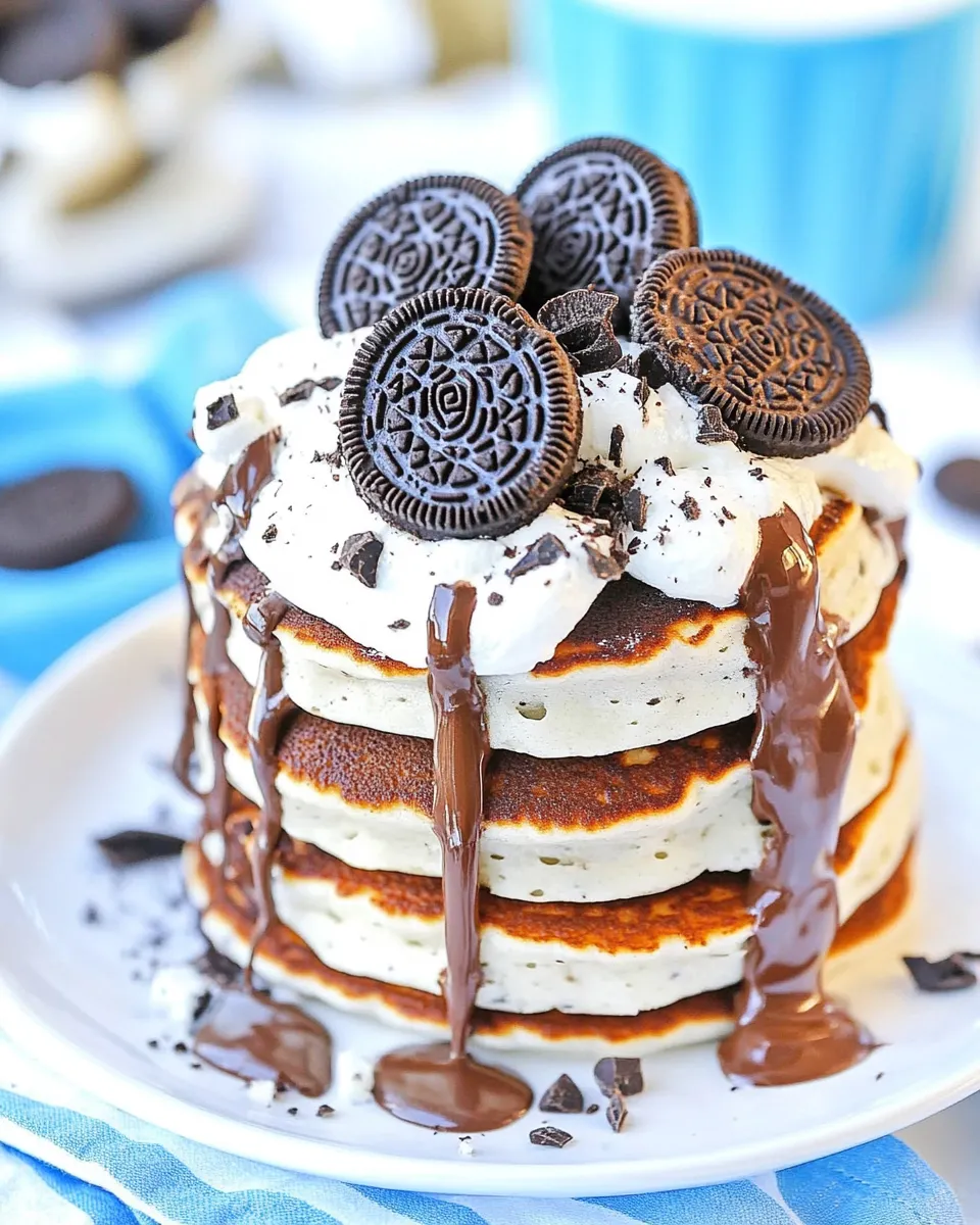 Easy Chocolate Oreo Pancakes Recipe shot