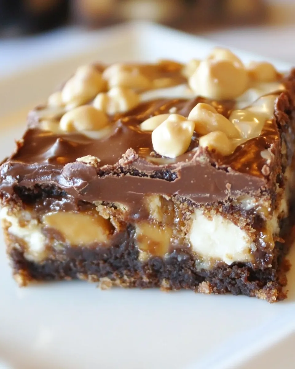 Homemade Chocolate Peanut Butter Cup Smores Brownies photo