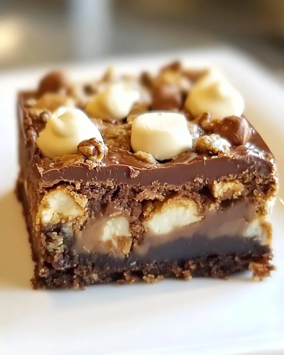Delicious Chocolate Peanut Butter Cup Smores Brownies image