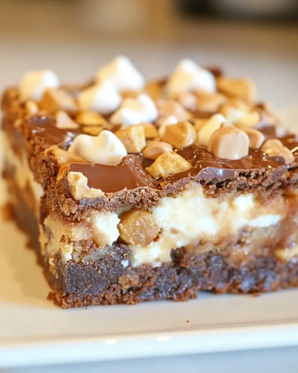 Easy Chocolate Peanut Butter Cup Smores Brownies recipe photo