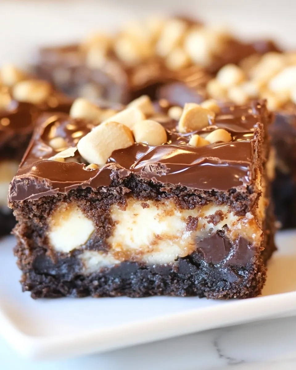 Sweet Chocolate Peanut Butter Cup Smores Brownies shot