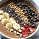 Homemade Chocolate Peanut Butter Smoothie Bowl photo